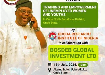 Unemployment: Ondo North Senator, Ipinsagba Partners CRIN, BOSDEB to Train Women, Youths on Agric | TheCity