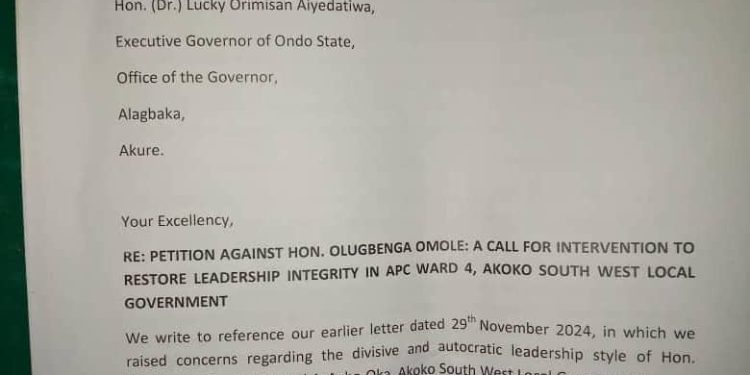 APC Leaders write Aiyedatiwa, allege former Assembly member, Omole of high-handedness | TheCity