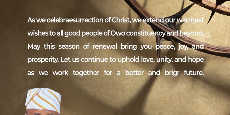 EASTER: ONDO HOUSE LEADER, OGUNMOLASUYI CONGRATULES CHRISTAINS, URGES THEM TO SPREAD LOVE | TheCity